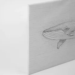 Leinwandbild Wal, schwarz, 90x60 cm DD120379