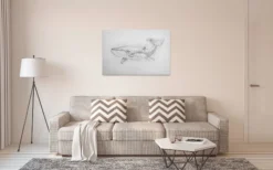 Leinwandbild Wal, schwarz, 90x60 cm DD120379
