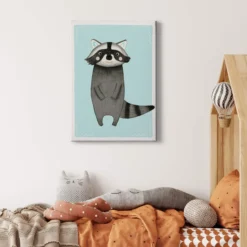 Leinwandbild Waschbär, hellblau, 50x70 cm DD123190