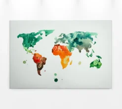 Leinwandbild Weltkarte, grün, 90x60 cm DD120338