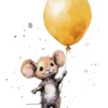 Leinwand Cute Mouse Yellow 30 x 45 cm