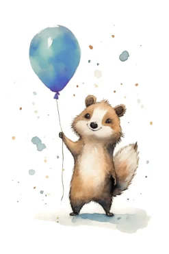 Leinwand Cute Raccoon Blue 30 x 45 cm