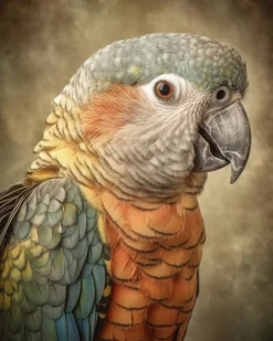 Leinwand Fantasy Parrot Orange 40 x 50 cm