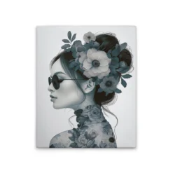 Leinwand Flowergirl Blue 40 x 50 cm