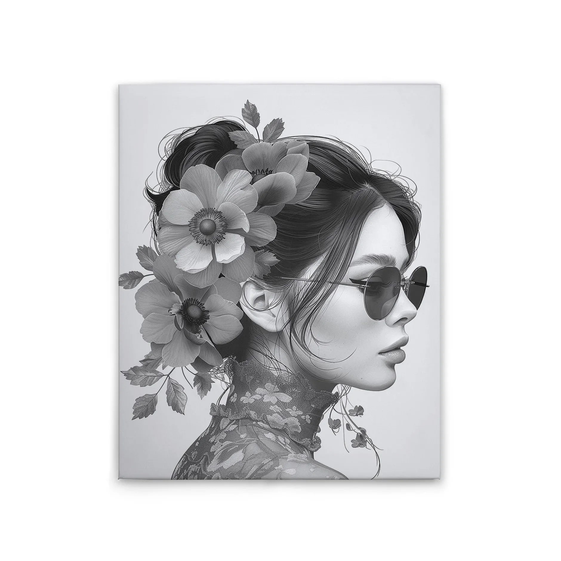 Leinwand Flowergirl Grey 40 x 50 cm