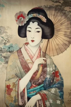 Leinwand Geisha Vintage 30 x 45 cm