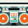 Leinwand Ghetto Blaster 45 x 30 cm
