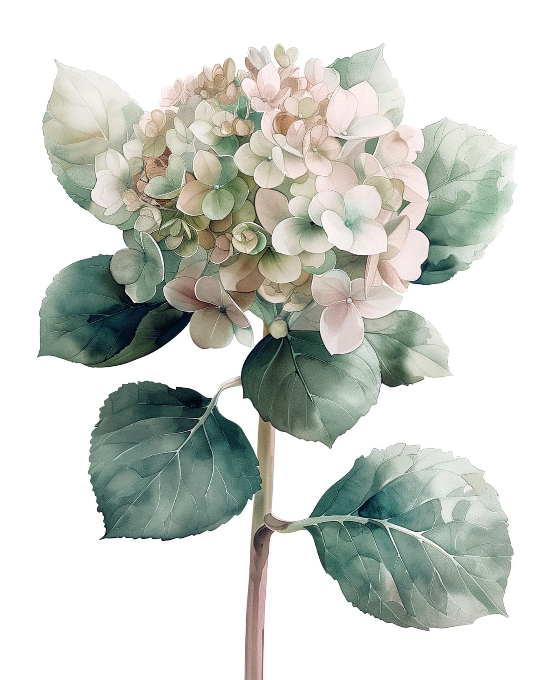 Leinwand Hortensie Rose 40 x 50 cm