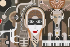 Leinwand Wall of Sound III 45 x 30 cm
