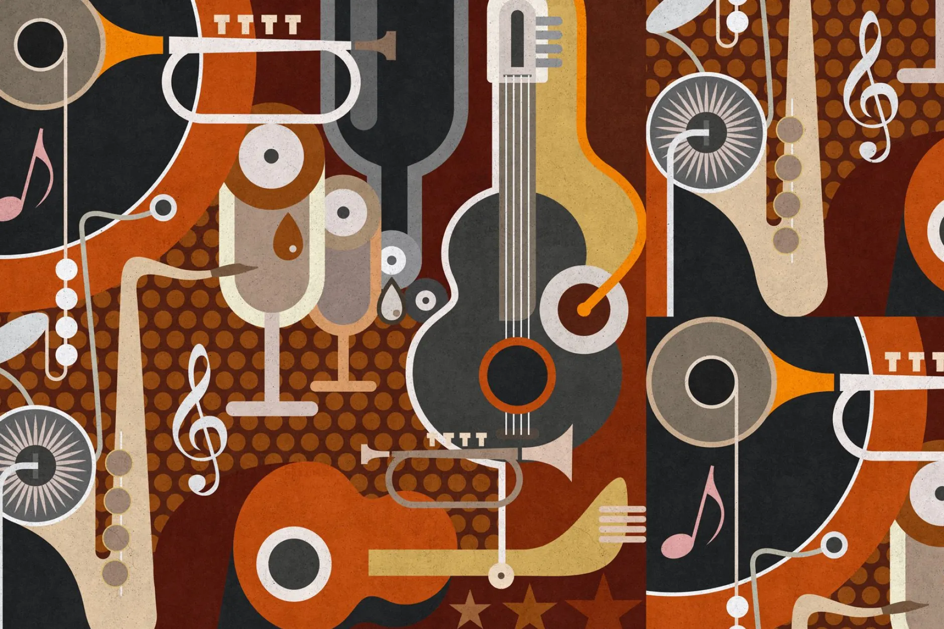 Leinwand Wall of Sound I 45 x 30 cm