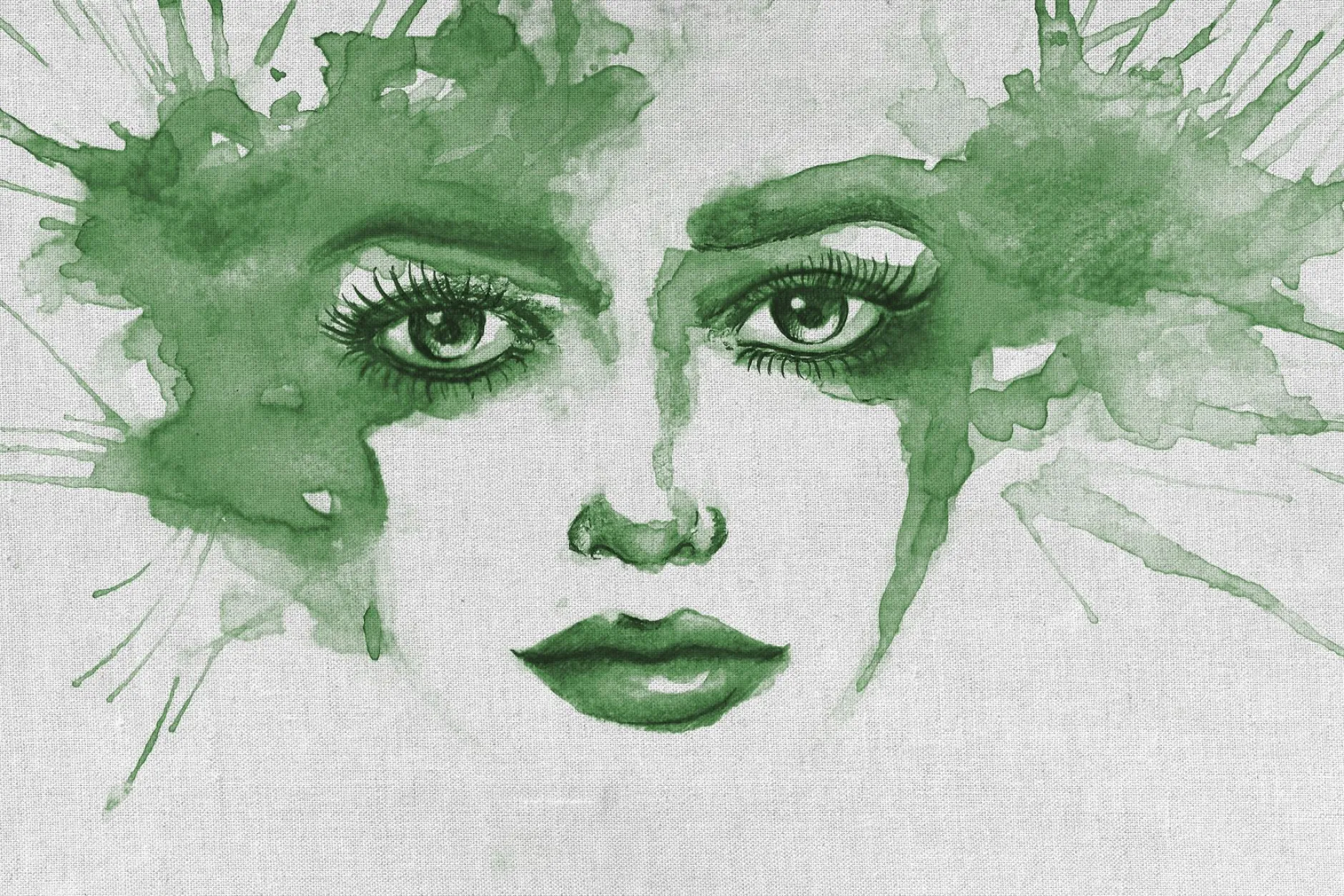 Leinwand Watercolor Face II 45 x 30 cm