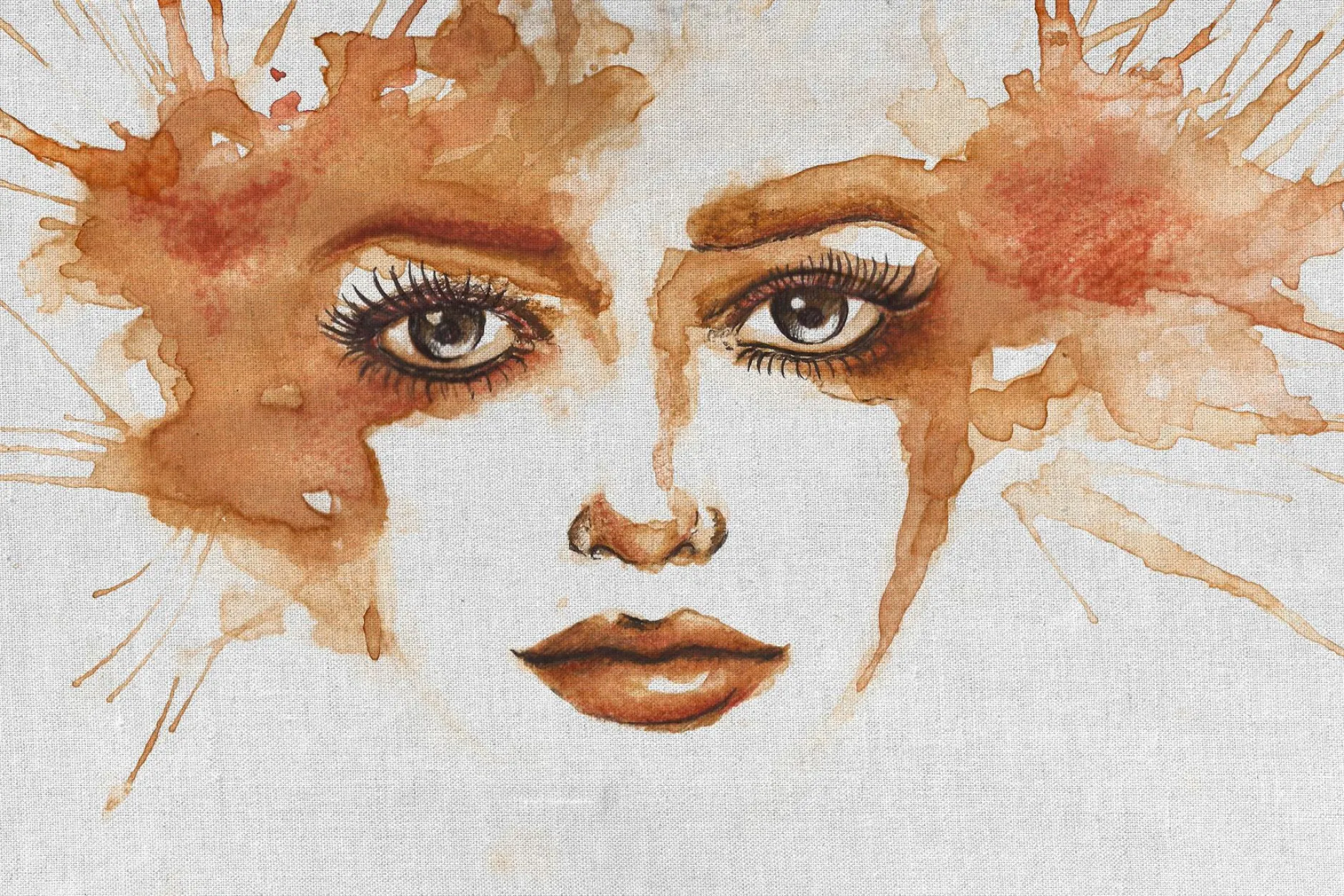 Leinwand Watercolor Face I 45 x 30 cm
