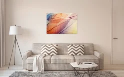 Livingwalls Leinwand, Blatt, Blattadern, 90x60 cm DD120272