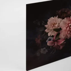 Livingwalls Leinwand, Blumenarrangement, schwarz, rosa DD120253