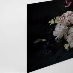 Livingwalls Leinwand, Blumen, dunkler Hintergrund, 90x60 cm DD120255