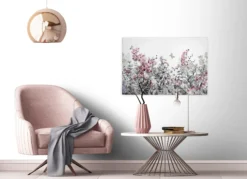 Livingwalls Leinwand, Blumen, Schmetterlinge, 90x60 cm DD120259