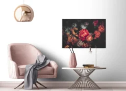 Livingwalls Leinwand, Blumen, schwarz, orange DD120251