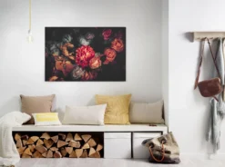 Livingwalls Leinwand, Blumen, schwarz, orange DD120251