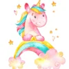 Livingwalls Leinwand, Einhorn, Regenbogen, 50x70 cm DD123185
