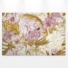 Livingwalls Leinwand, Flamingos, Tropische Blumen und Blätter, 90x60 cm DD120266