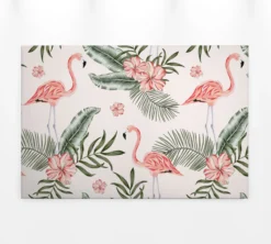 Livingwalls Leinwand Flamingo Rosa Grün DD120269