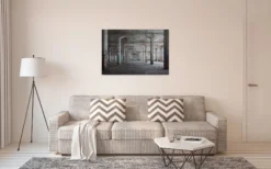 Livingwalls Leinwand, Industriehalle, Betonpfeiler, 90x60 cm DD120274