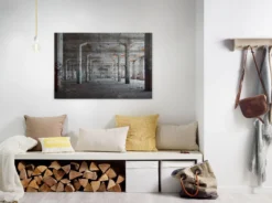 Livingwalls Leinwand, Industriehalle, Betonpfeiler, 90x60 cm DD120274