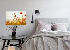 Livingwalls Leinwand, Kosmeen, Feldlandschaft, 90x60 cm DD120289