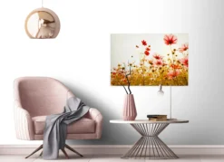 Livingwalls Leinwand, Kosmeen, Feldlandschaft, 90x60 cm DD120289