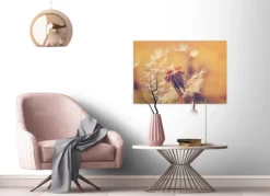 Livingwalls Leinwand, Pusteblume, Unscharfer hintergrund, 90x60 cm DD120286