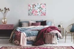 Livingwalls Leinwand, Rosen, Kolibris, 90x60 cm DD120263