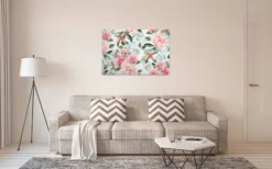 Livingwalls Leinwand, Rosen, Kolibris, 90x60 cm DD120263