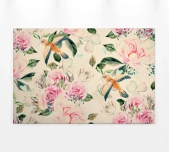 Livingwalls Leinwand, Rosen, Kolibris, 90x60 cm DD120264