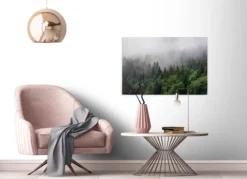 Livingwalls Leinwand, Wald, Nebel, 90x60 cm DD120291
