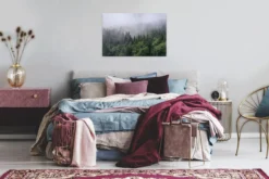Livingwalls Leinwand, Wald, Nebel, 90x60 cm DD120291