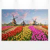 Livingwalls Leinwand, Windmühlen, grün, rot DD120334