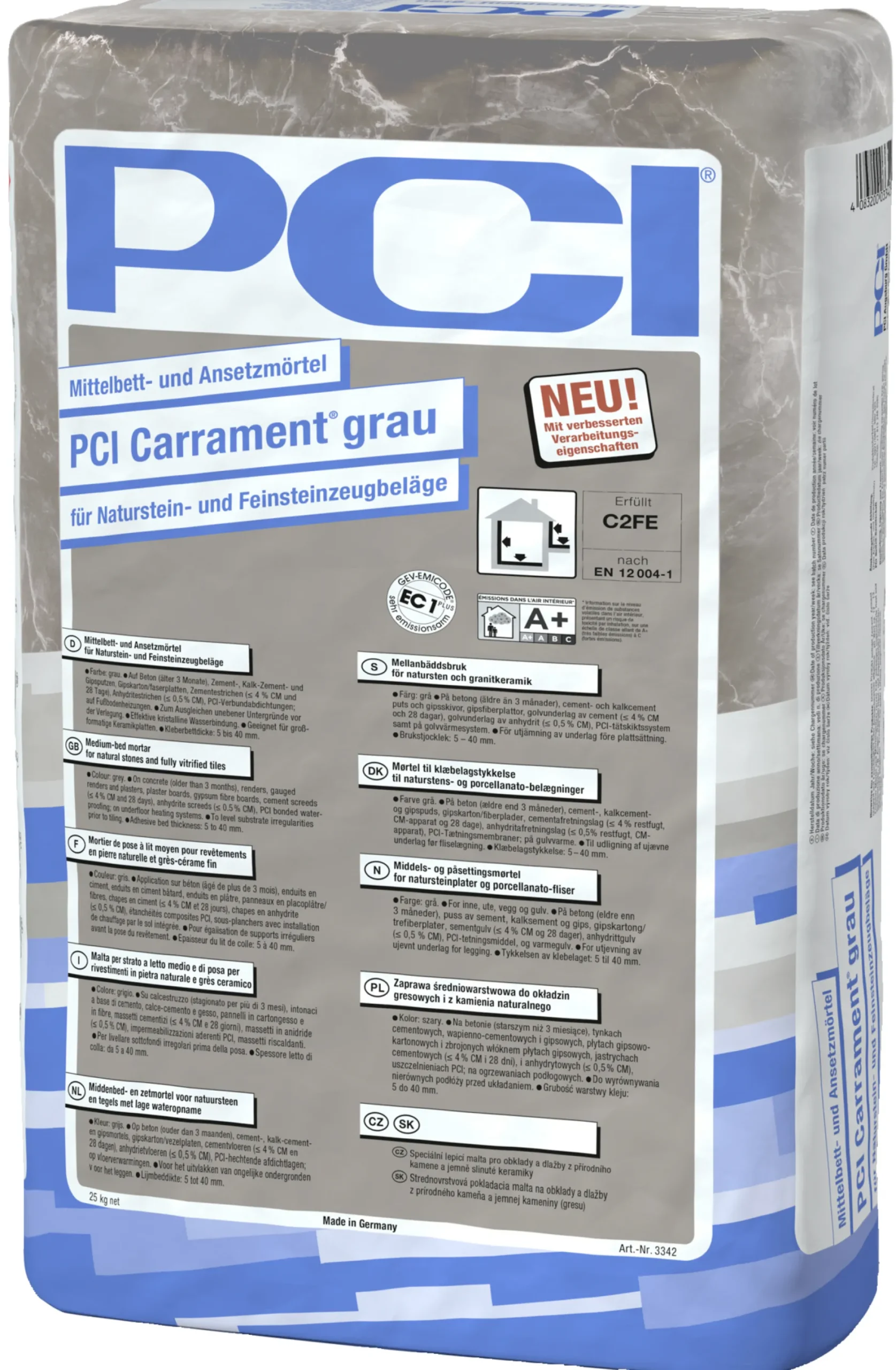 PCI Carrament® grau 25kg Mittelbett- und Ansetzmörtel