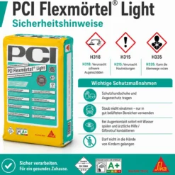 PCI Flexmörtel® Light – Flexibler Leichtfliesenkleber C2TE S1 (12,5 kg)