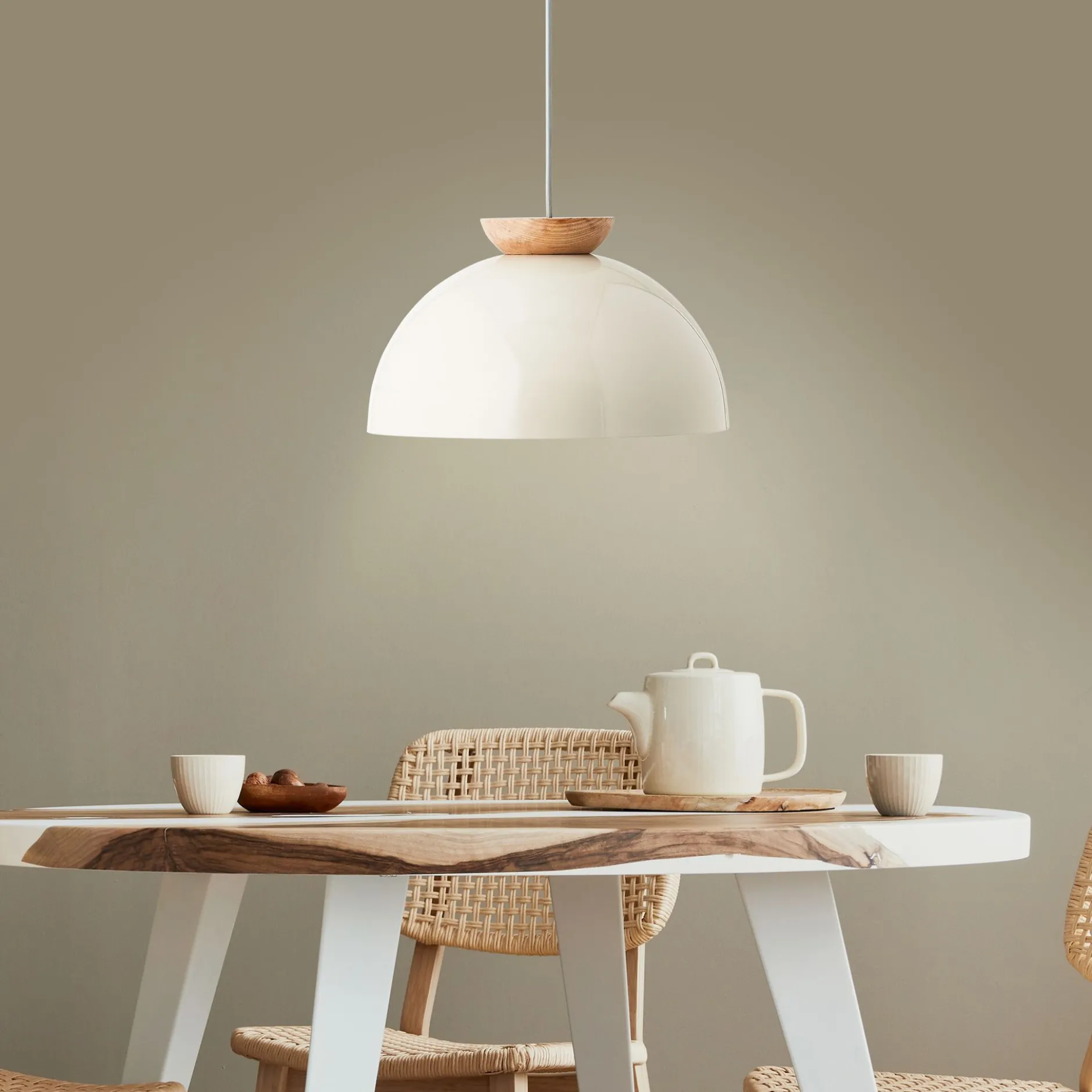 Pendelleuchte Lorena - Holz Beige