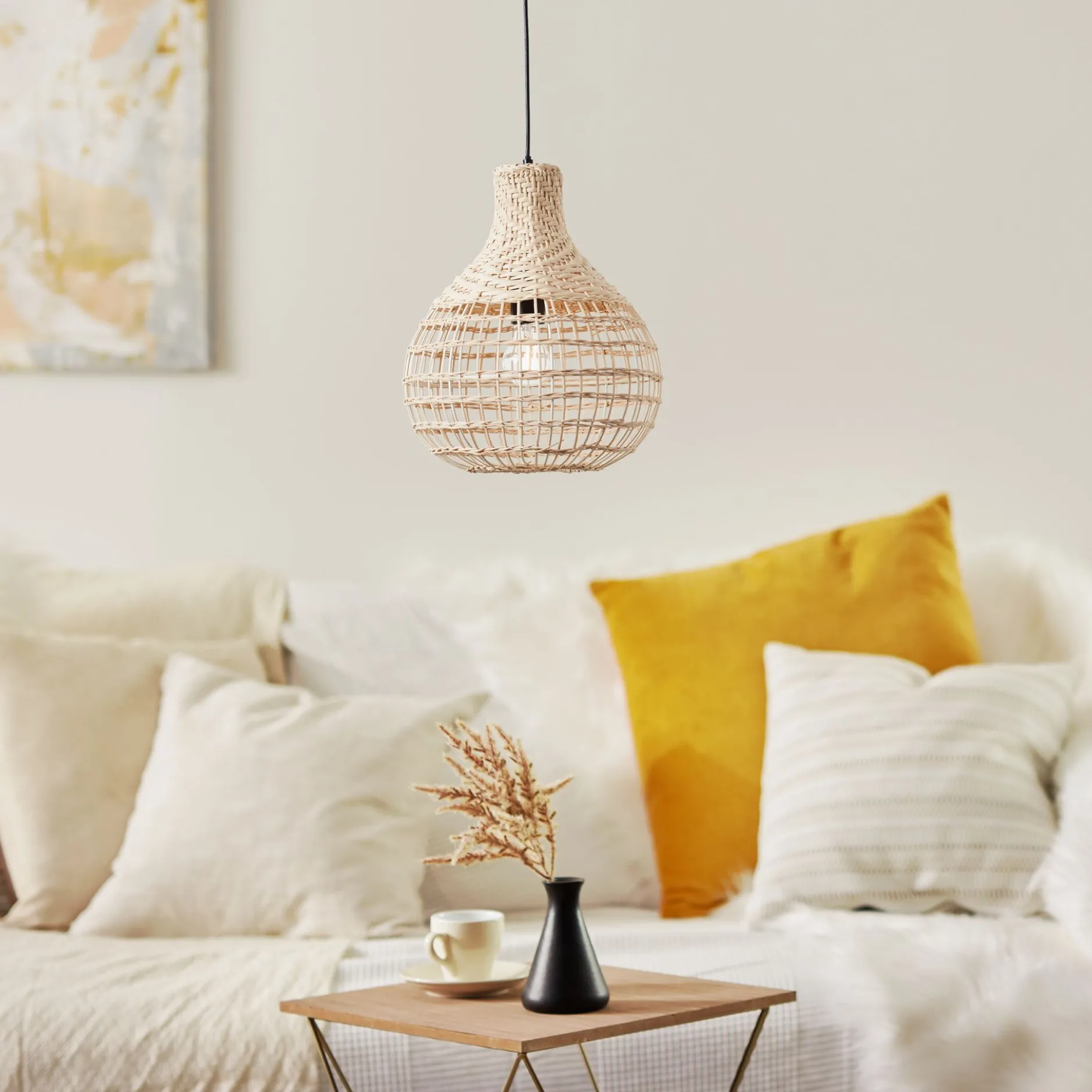 Pendelleuchte Olivia - Rattan Braun