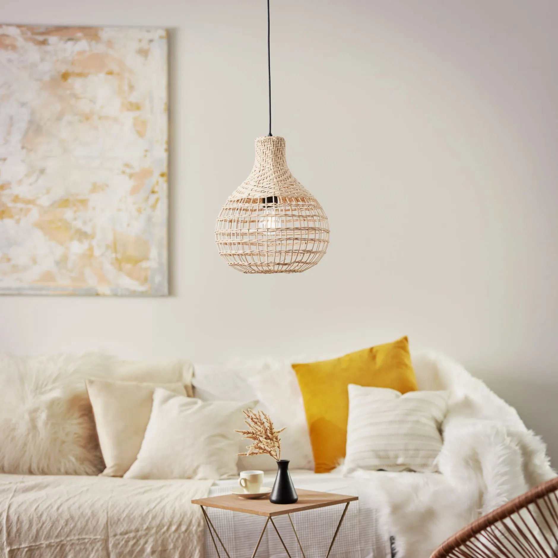 Pendelleuchte Olivia - Rattan Braun