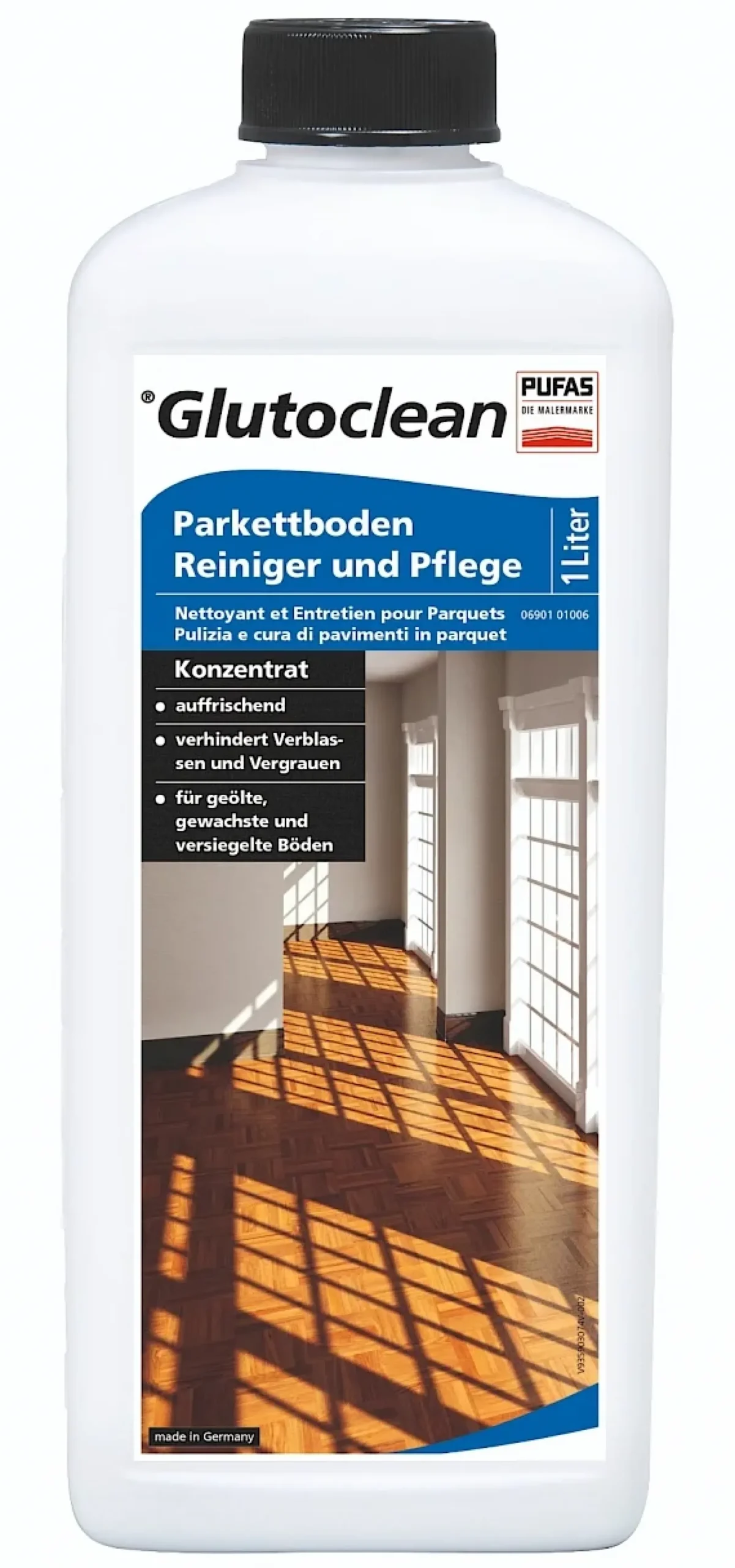Pufas Glutoclean Parkettboden-Reiniger und -Pflege 1 l