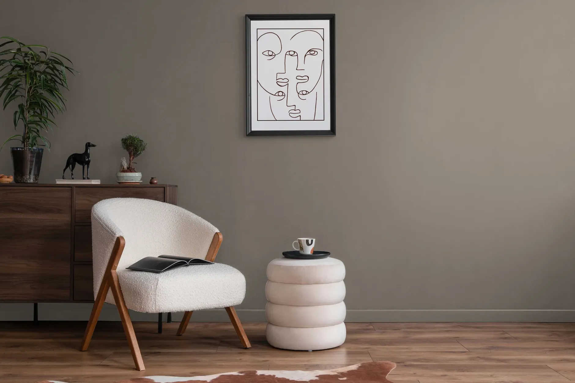 PURO Wandfarbe Braun "Calm Taupe" DD126007 1 l