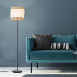 Stehleuchte Till - Textil Braun