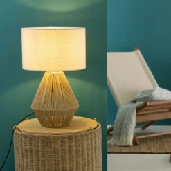 Tischleuchte Konrad - Textil Beige