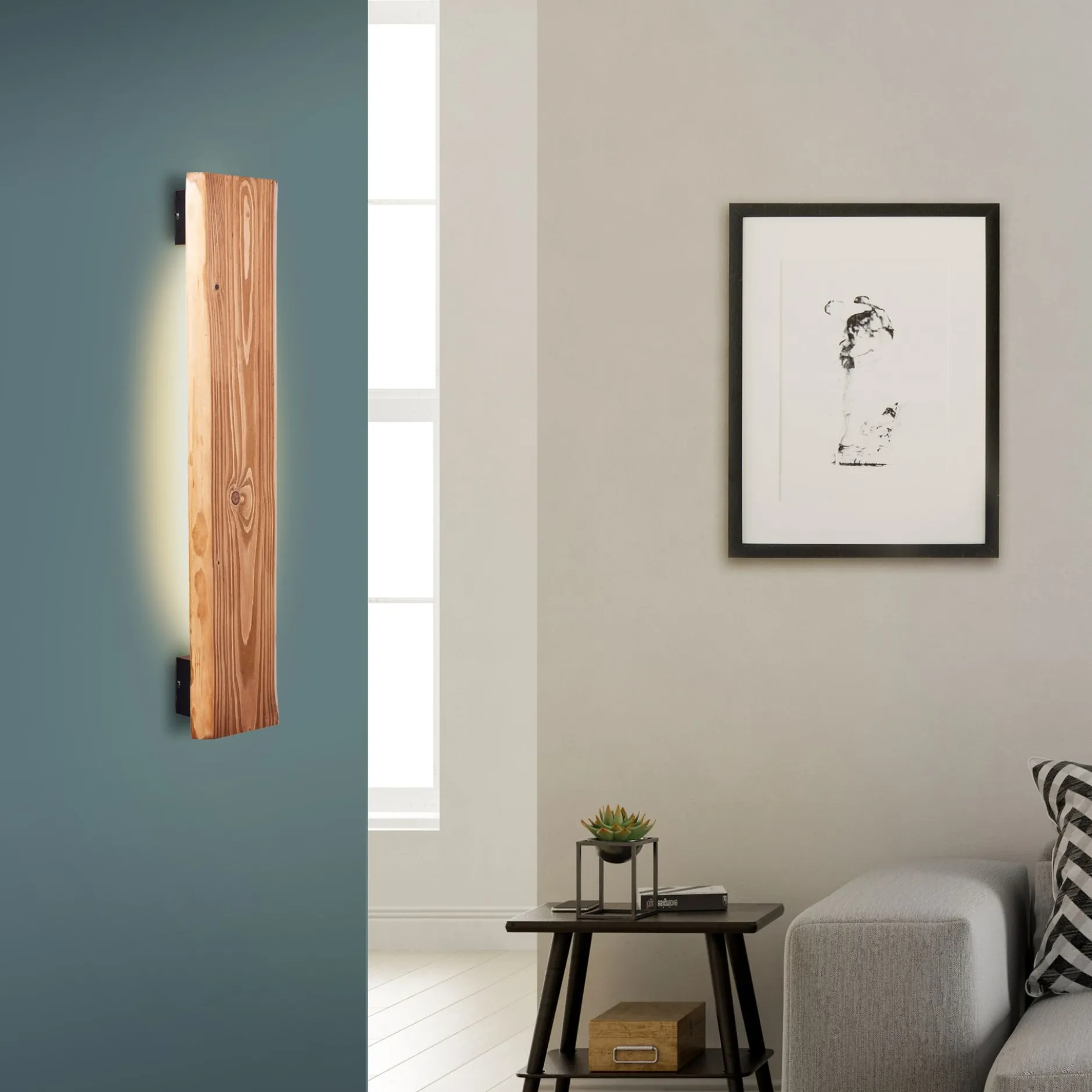 Wandleuchte aus Holz - Gabriel - Braun
