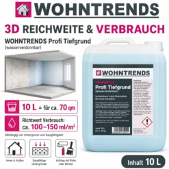 Wohntrends Profi Tiefgrund- wasserverdünnbar 10 Liter für innen & außen