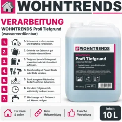 Wohntrends Profi Tiefgrund- wasserverdünnbar 10 Liter für innen & außen